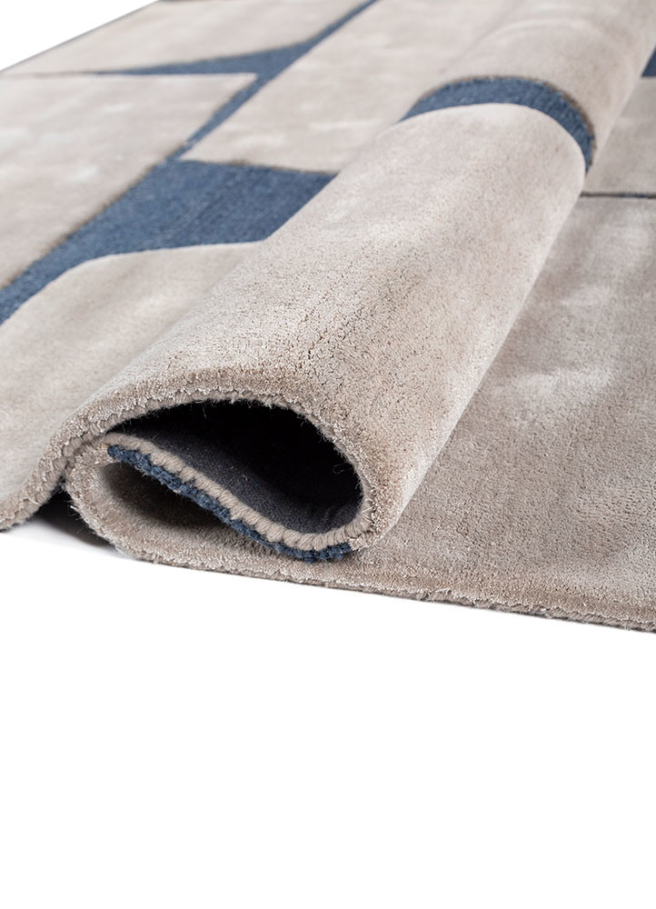 white noise grey and black wool and viscose hand tufted Rug - FoldShot