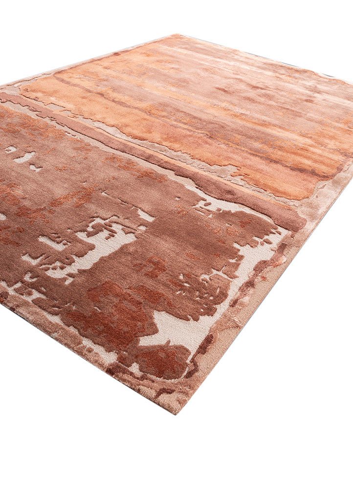 white noise red and orange wool and viscose hand tufted Rug - FoldShot white noise red and orange wool and viscose hand tufted Rug - FoldShot