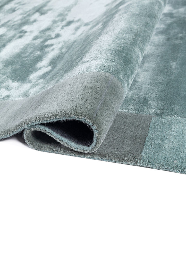 cera blue wool and viscose hand tufted Rug - FoldShot