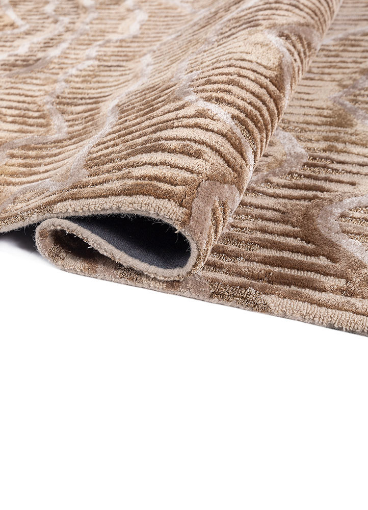 white noise beige and brown wool and viscose hand tufted Rug - FoldShot white noise beige and brown wool and viscose hand tufted Rug - FoldShot