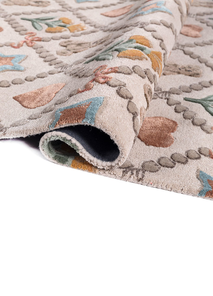 confetti ivory wool and viscose hand tufted Rug - FoldShot