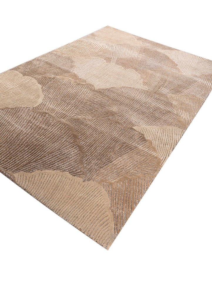 aurelia beige and brown wool and viscose hand tufted Rug - FoldShot