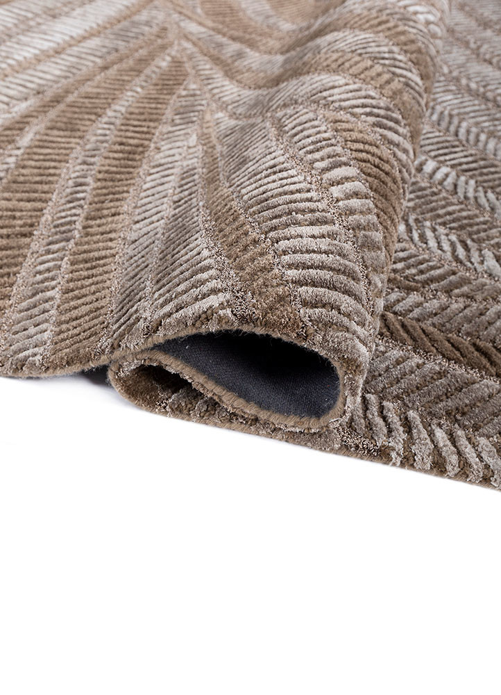 lucid beige and brown wool and viscose hand tufted Rug - FoldShot lucid beige and brown wool and viscose hand tufted Rug - FoldShot