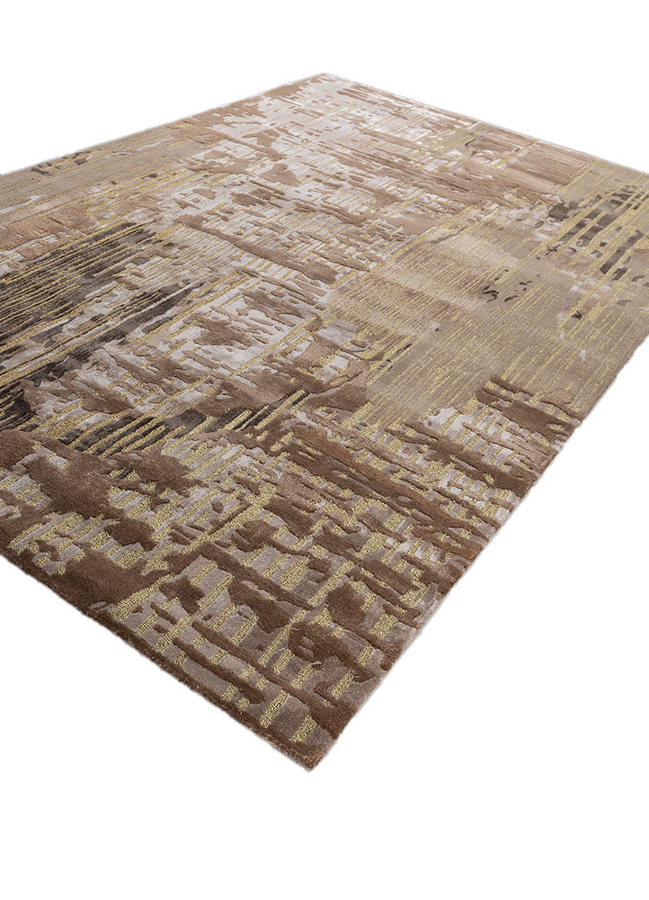 genesis beige and brown wool and viscose hand tufted Rug - FoldShot genesis beige and brown wool and viscose hand tufted Rug - FoldShot