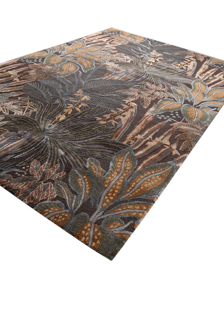 hacienda beige and brown wool and viscose hand tufted Rug - FoldShot hacienda beige and brown wool and viscose hand tufted Rug - FoldShot