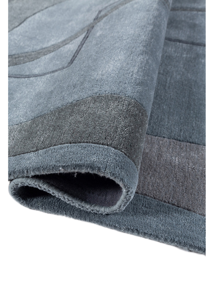 modo blue wool and viscose hand tufted Rug - FoldShot modo blue wool and viscose hand tufted Rug - FoldShot