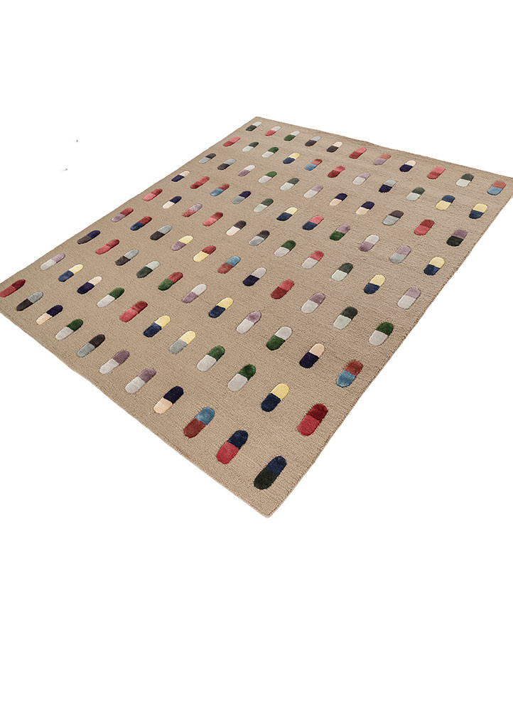 placebo beige and brown wool and viscose hand tufted Rug - FoldShot placebo beige and brown wool and viscose hand tufted Rug - FoldShot