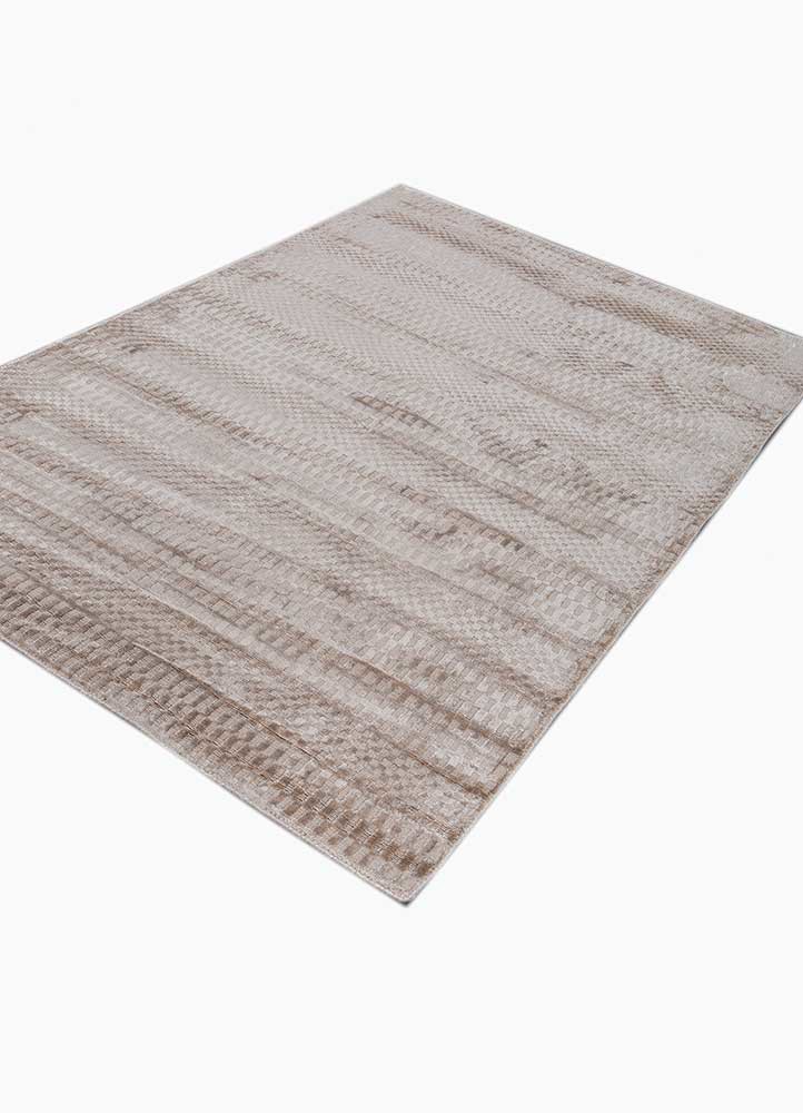 basis ivory bamboo silk hand loom Rug - FoldShot