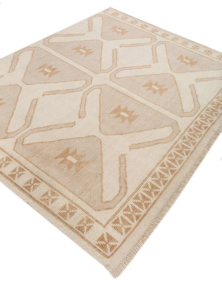 far east ivory wool hand knotted Rug - FoldShot far east ivory wool hand knotted Rug - FoldShot