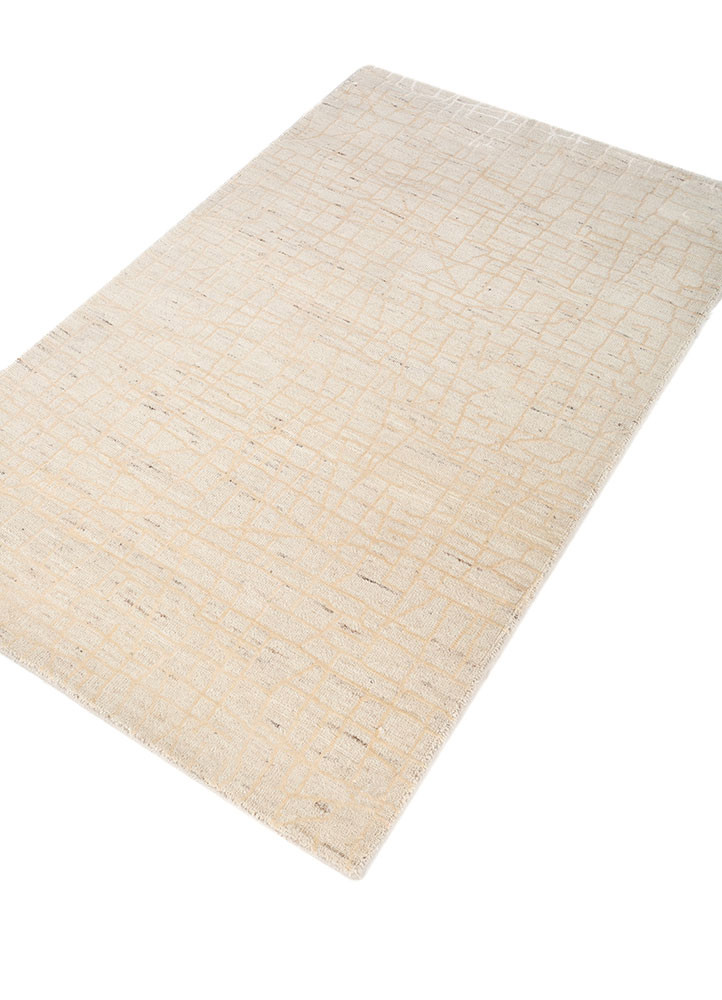 manifest ivory wool and silk hand knotted Rug - FoldShot manifest ivory wool and silk hand knotted Rug - FoldShot