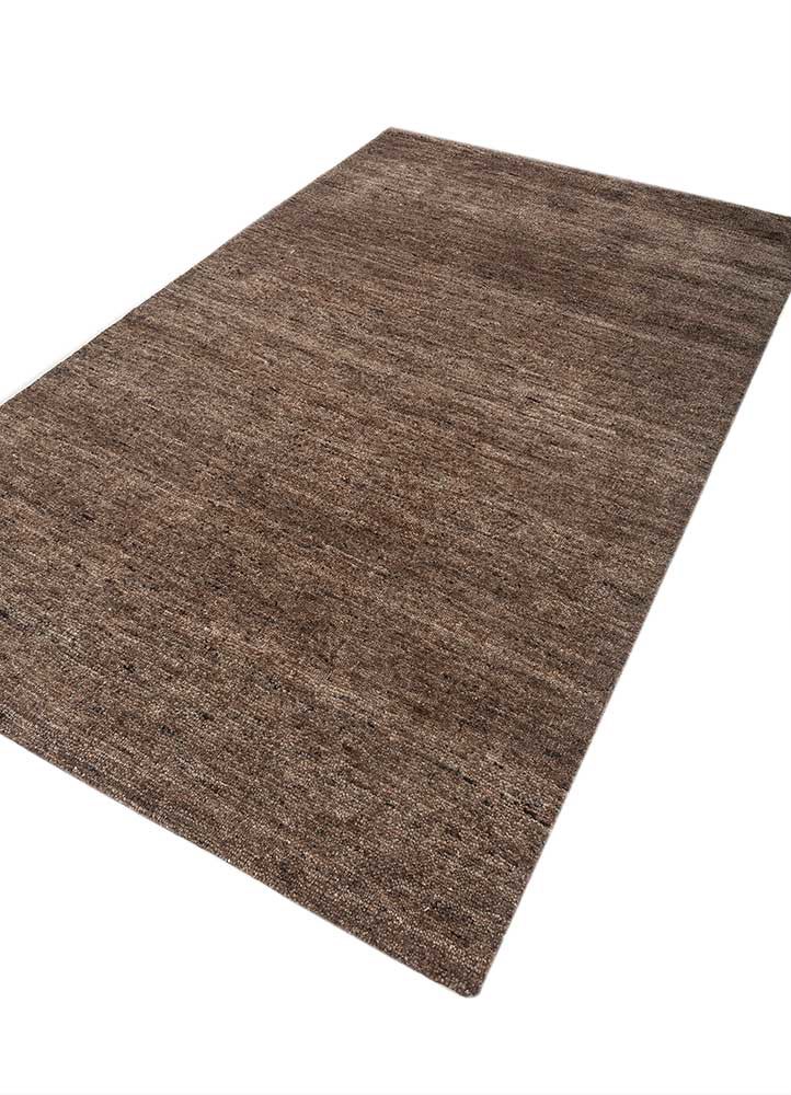 hula beige and brown wool hand knotted Rug - FoldShot