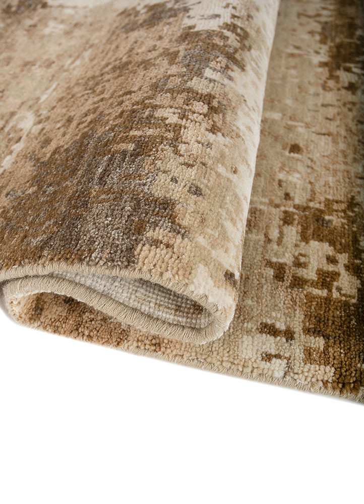 entropy ivory wool and silk hand knotted Rug - FoldShot entropy ivory wool and silk hand knotted Rug - FoldShot