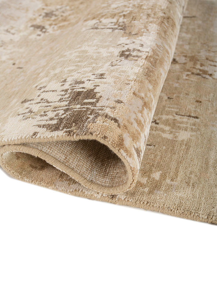 entropy gold wool and silk hand knotted Rug - FoldShot entropy gold wool and silk hand knotted Rug - FoldShot
