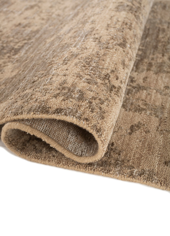 uvenuti beige and brown wool hand knotted Rug - FoldShot