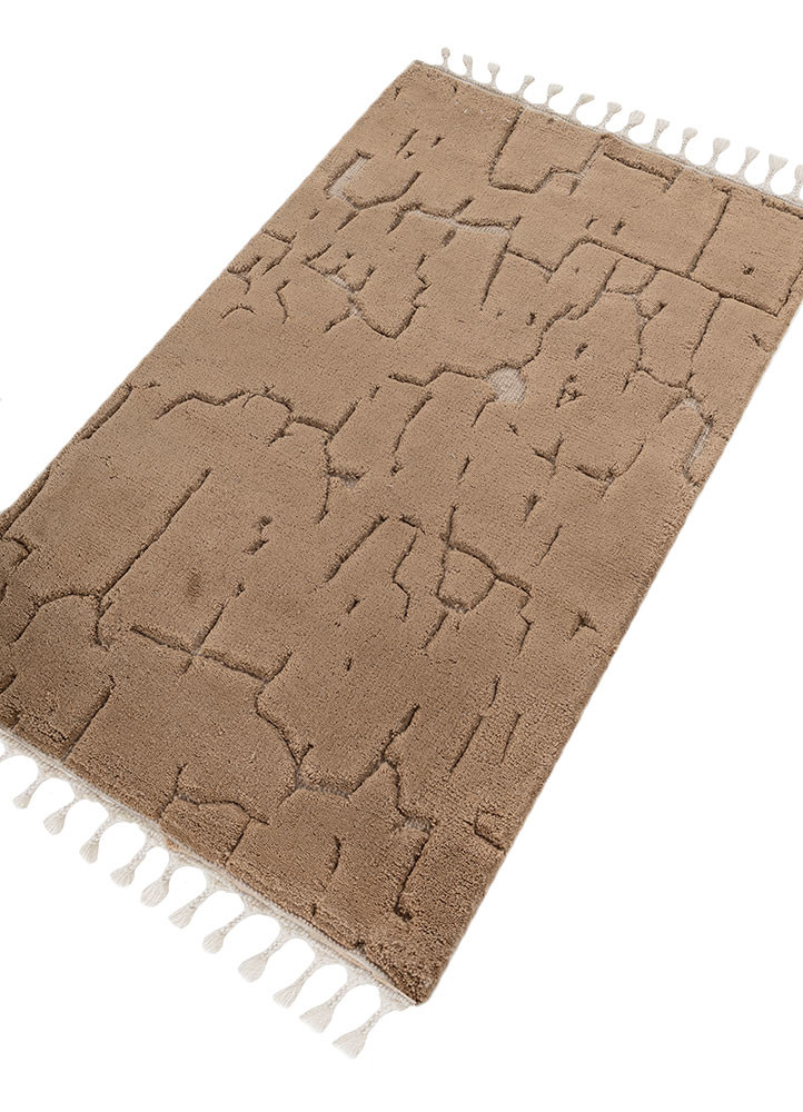 aprezo beige and brown acrylic hand knotted Rug - FoldShot aprezo beige and brown acrylic hand knotted Rug - FoldShot