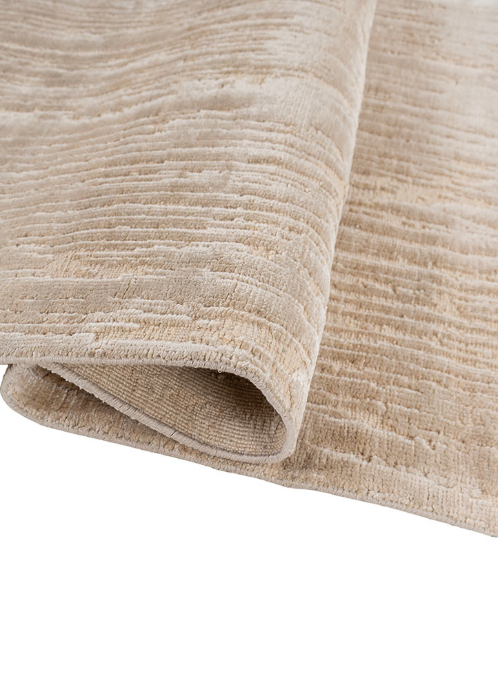 aprezo beige and brown silk hand knotted Rug - FoldShot