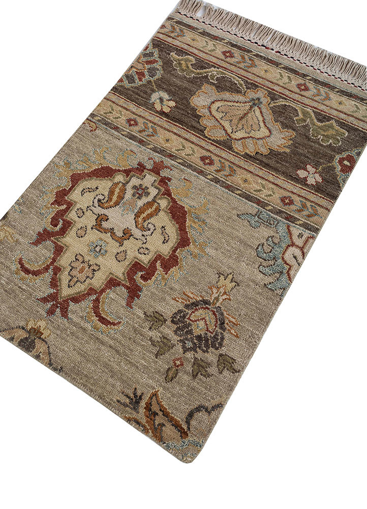 kairos beige and brown wool hand knotted Rug - FoldShot kairos beige and brown wool hand knotted Rug - FoldShot