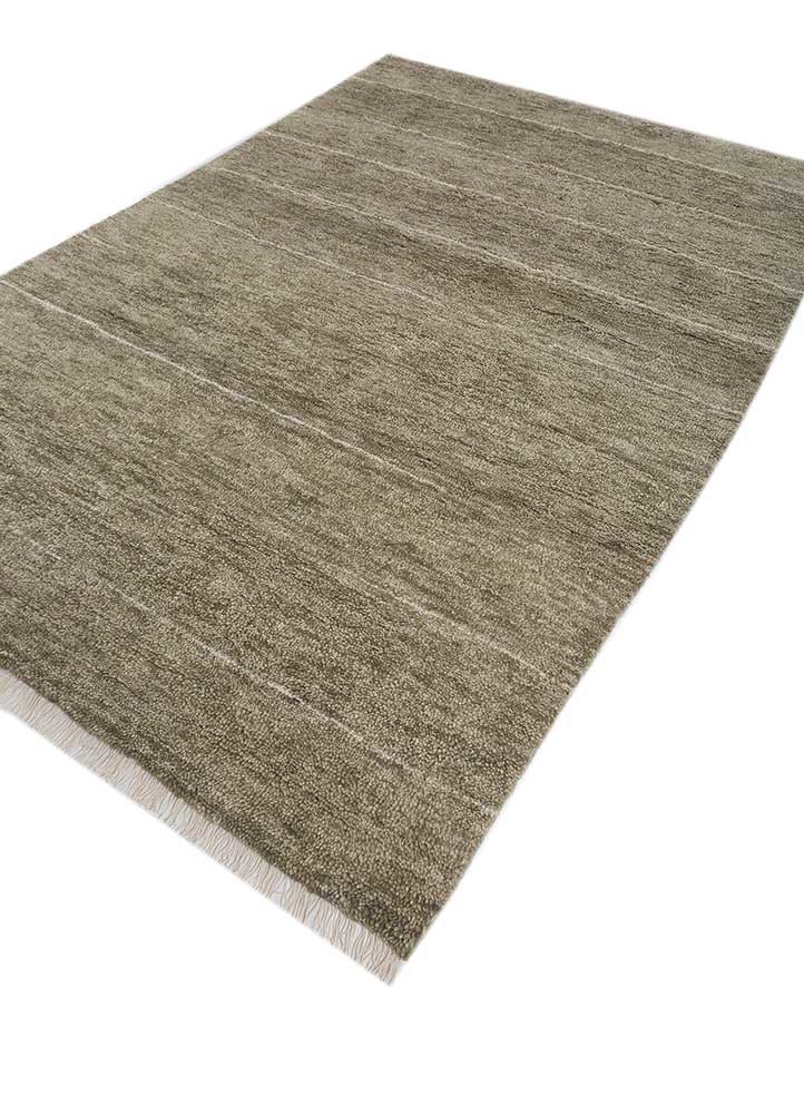 hula green wool and silk hand knotted Rug - FoldShot