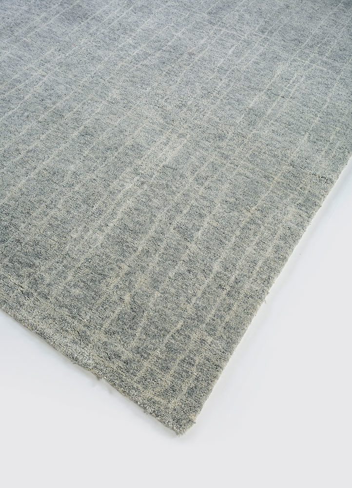manifest grey and black wool and silk hand knotted Rug - FoldShot manifest grey and black wool and silk hand knotted Rug - FoldShot