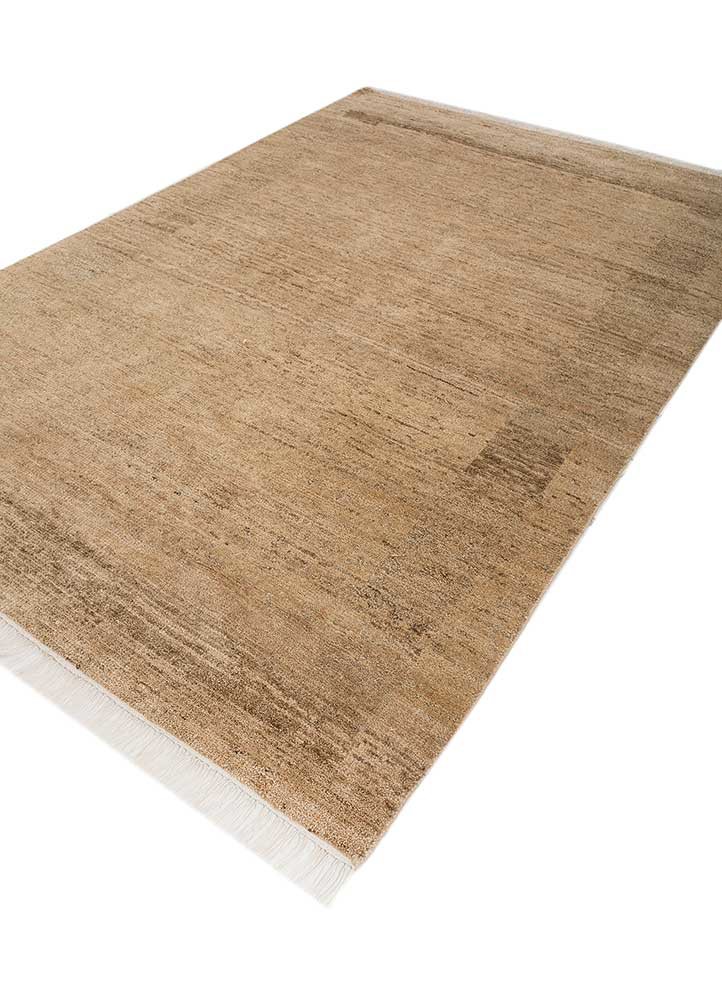 manifest beige and brown afghan wool hand knotted Rug - FoldShot