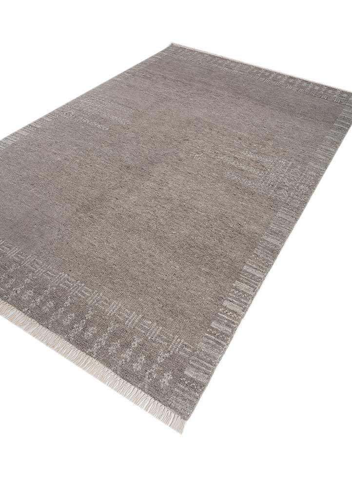 thyme grey and black afghan wool hand knotted Rug - FoldShot thyme grey and black afghan wool hand knotted Rug - FoldShot