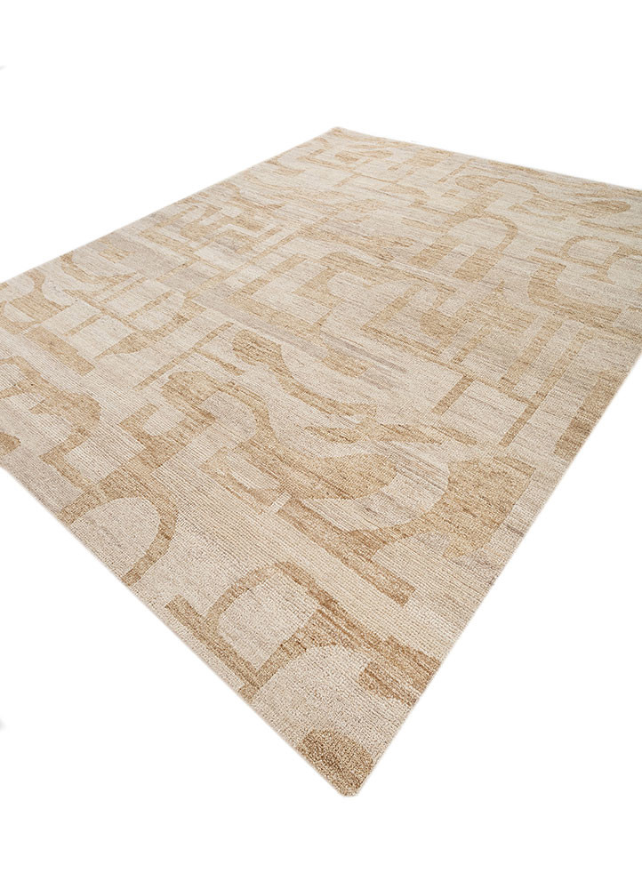 manifest beige and brown afghan wool hand knotted Rug - FoldShot manifest beige and brown afghan wool hand knotted Rug - FoldShot