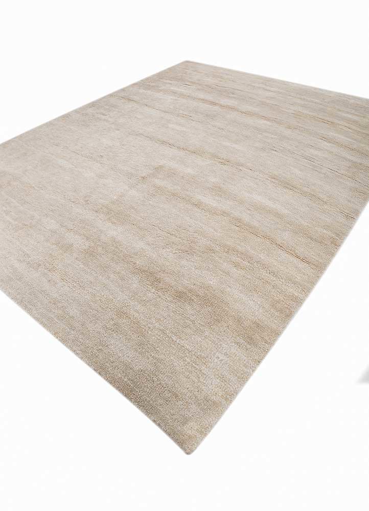 hula beige and brown wool hand knotted Rug - FoldShot