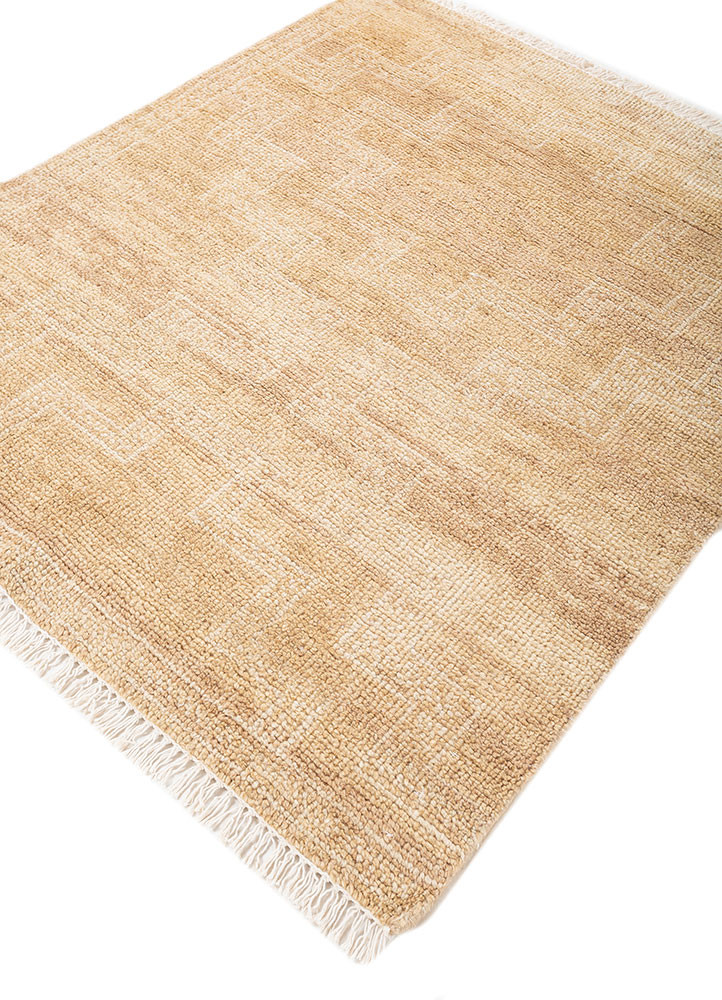 thyme beige and brown wool hand knotted Rug - FoldShot thyme beige and brown wool hand knotted Rug - FoldShot