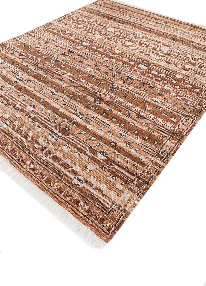 viscaya red and orange wool hand knotted Rug - FoldShot