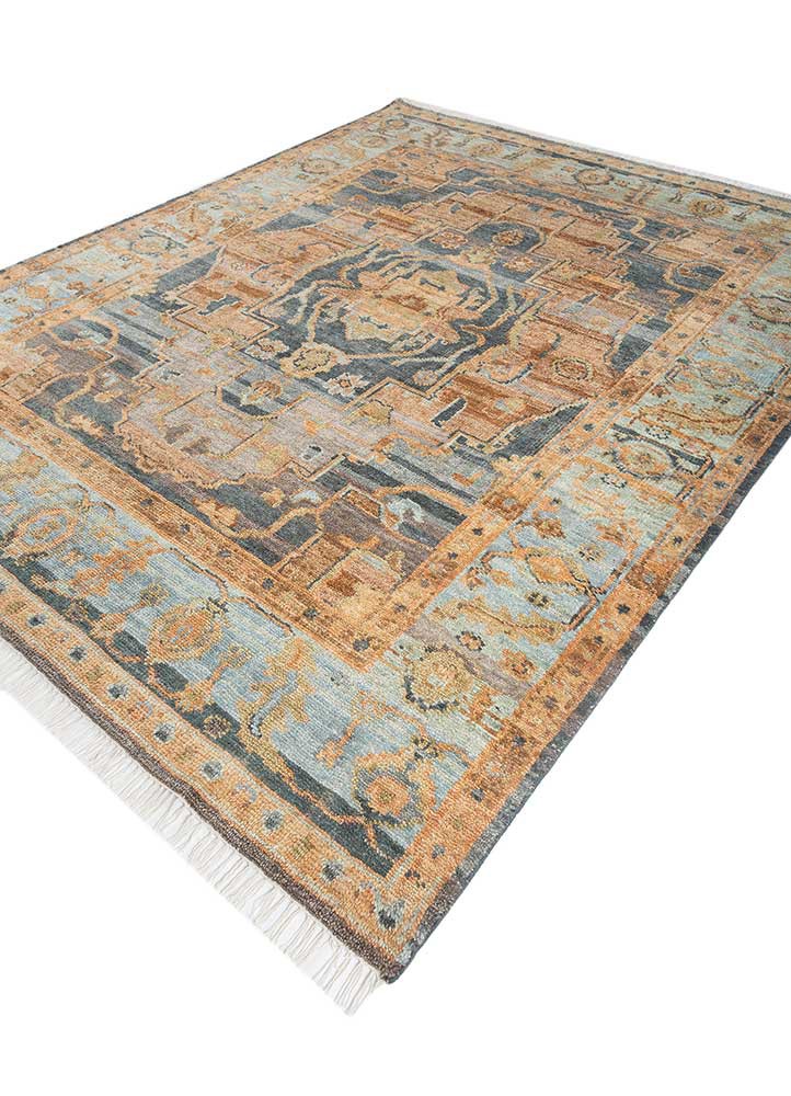 viscaya blue wool hand knotted Rug - FoldShot viscaya blue wool hand knotted Rug - FoldShot