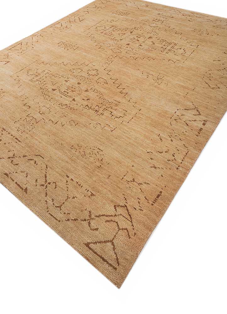 thyme gold wool hand knotted Rug - FoldShot