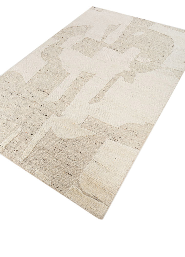 white noise ivory wool hand knotted Rug - FoldShot white noise ivory wool hand knotted Rug - FoldShot