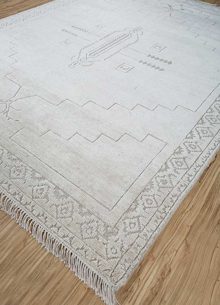 Thyme Ivory Hand Knotted Wool RugsUt1004Jaipur Rugs India