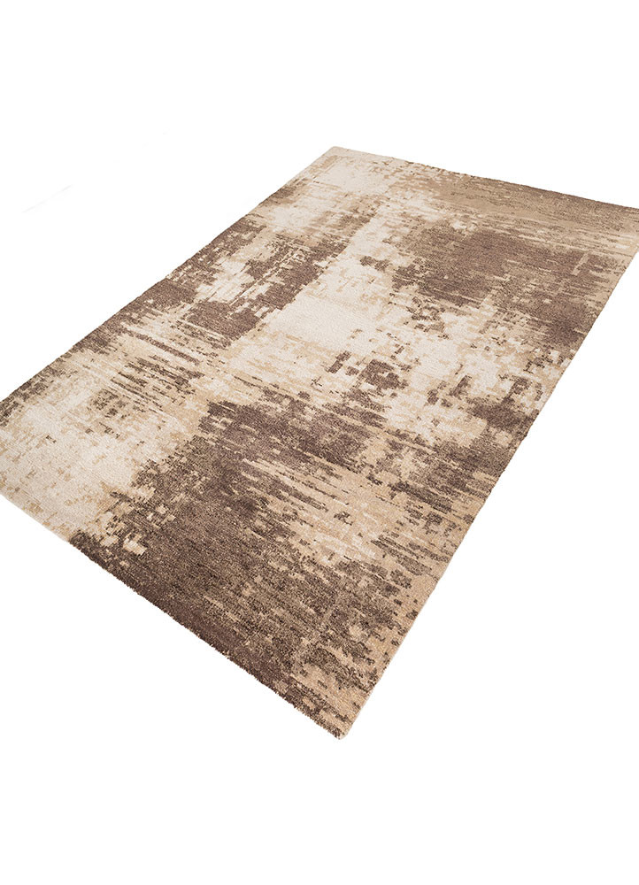 aprezo ivory wool and bamboo silk hand knotted Rug - FoldShot