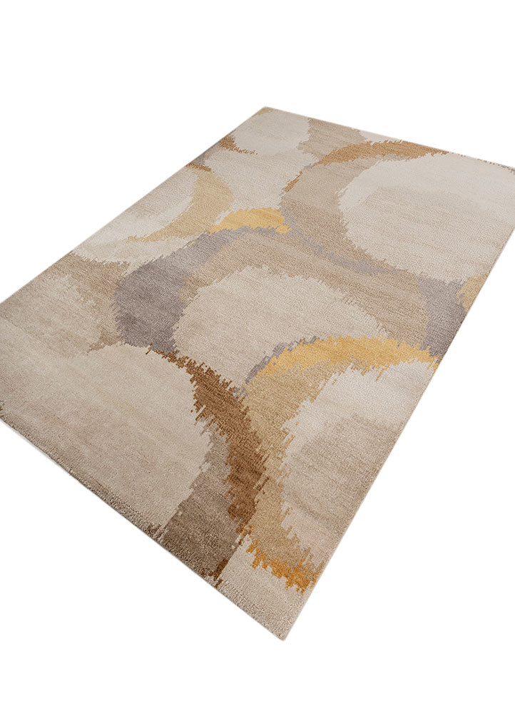 aprezo ivory wool and bamboo silk hand knotted Rug - FoldShot