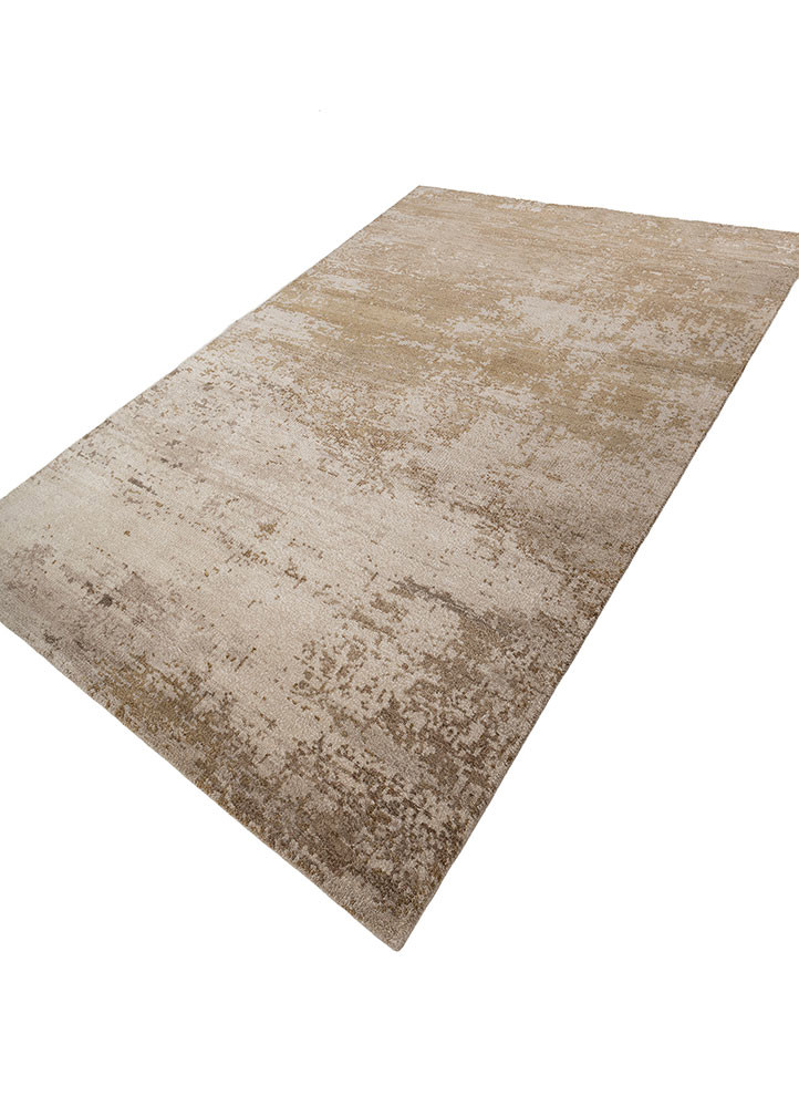 aprezo ivory wool and bamboo silk hand knotted Rug - FoldShot