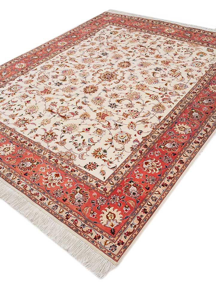 aalam red and orange acrylic hand knotted Rug - FoldShot