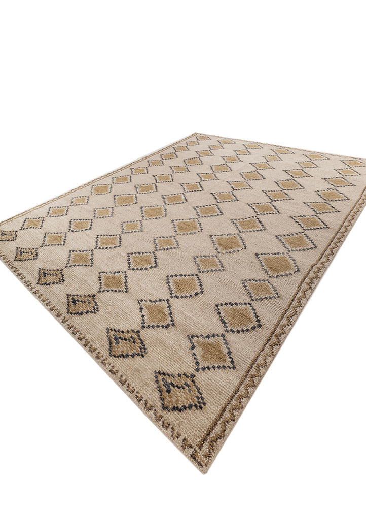 thyme beige and brown wool hand knotted Rug - FoldShot thyme beige and brown wool hand knotted Rug - FoldShot
