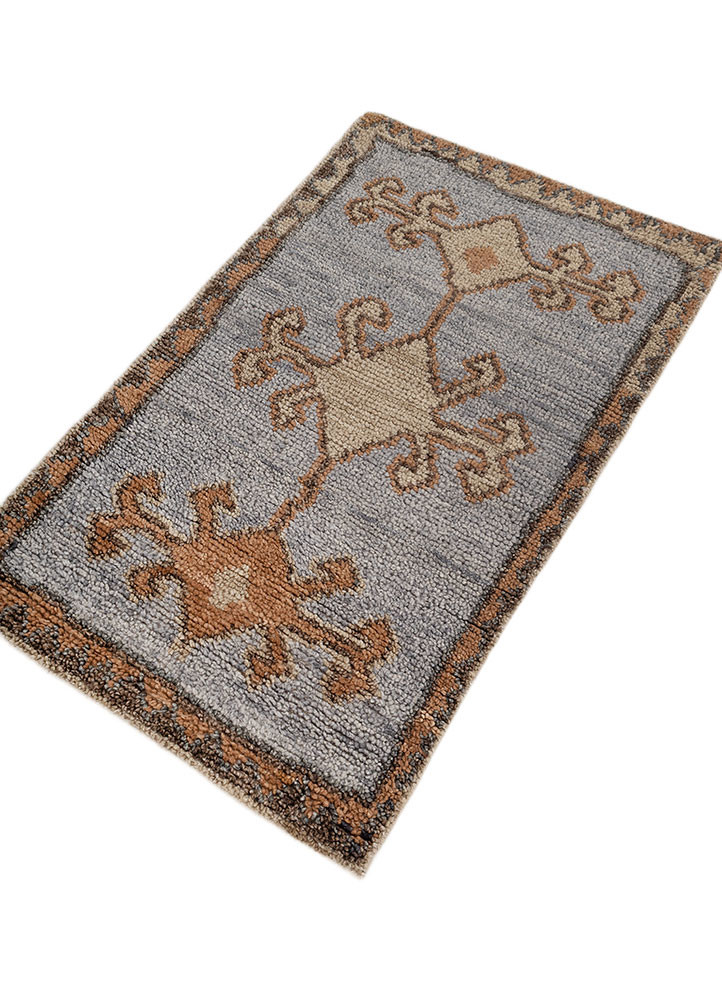 thyme blue wool hand knotted Rug - FoldShot thyme blue wool hand knotted Rug - FoldShot