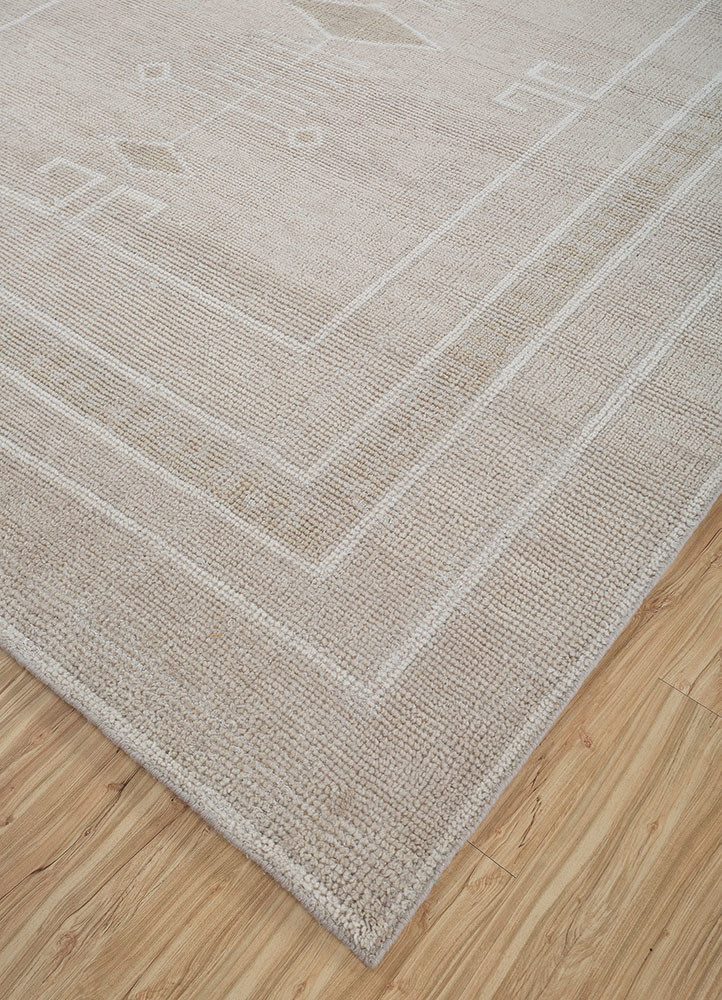 thyme ivory wool hand knotted Rug - FoldShot