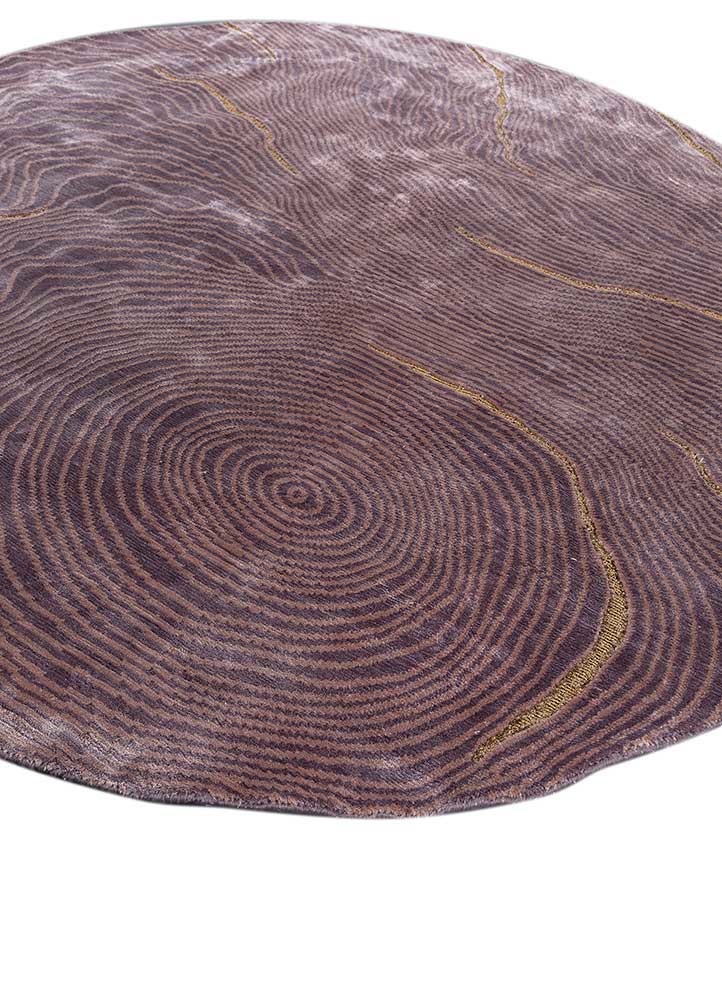 azalea pink and purple bamboo silk hand knotted Rug - FoldShot