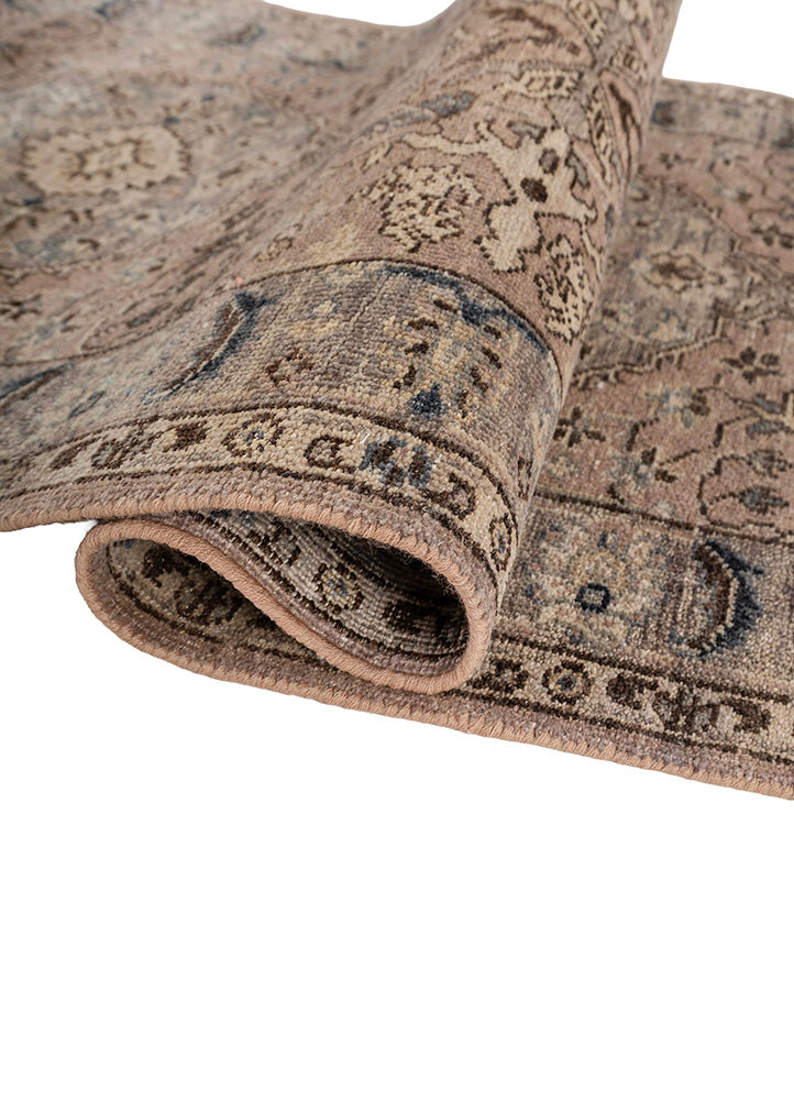 someplace in time red and orange afghan wool hand knotted Rug - FoldShot