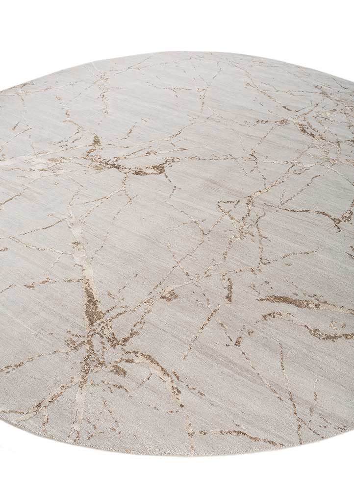 urban pause by kavi grey and black wool and silk hand knotted Rug - FoldShot