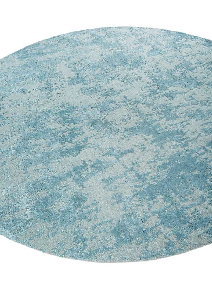 chaos theory by kavi blue wool and bamboo silk hand knotted Rug - FoldShot chaos theory by kavi blue wool and bamboo silk hand knotted Rug - FoldShot
