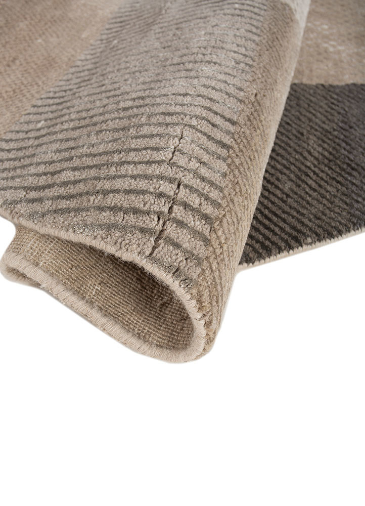 chaos theory by kavi ivory wool and bamboo silk hand knotted Rug - FoldShot