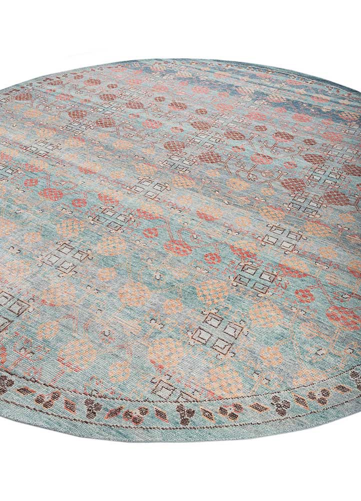 erbe blue wool hand knotted Rug - FoldShot erbe blue wool hand knotted Rug - FoldShot