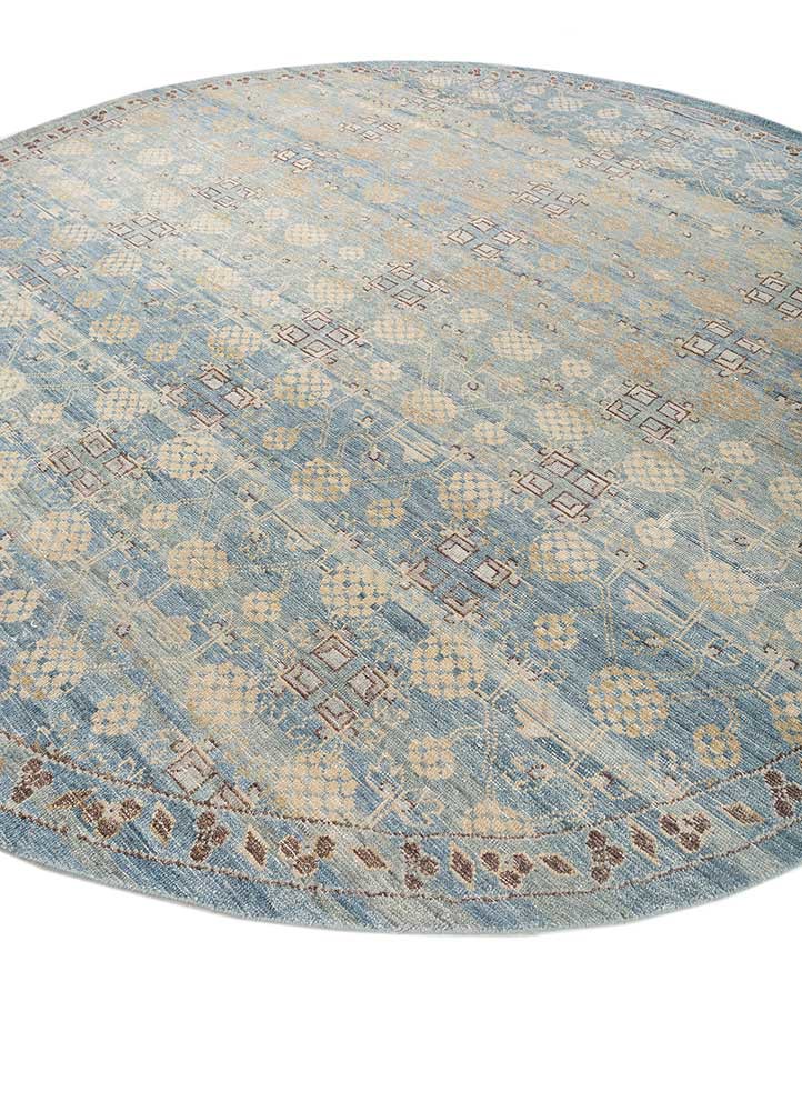 erbe blue wool hand knotted Rug - FoldShot erbe blue wool hand knotted Rug - FoldShot