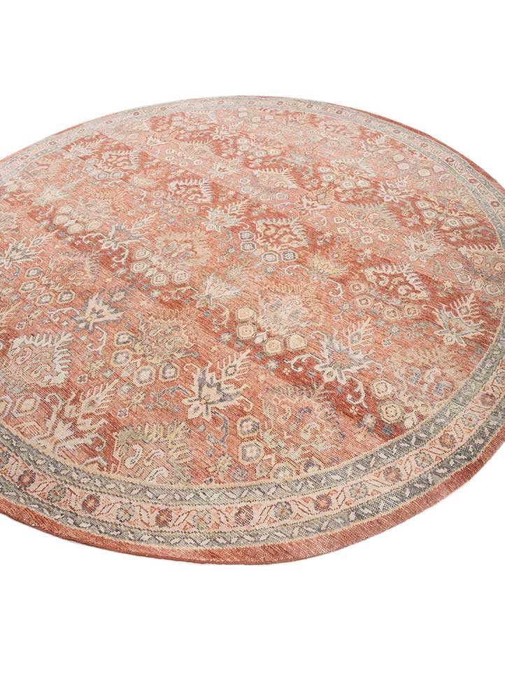 erbe red and orange wool hand knotted Rug - FoldShot