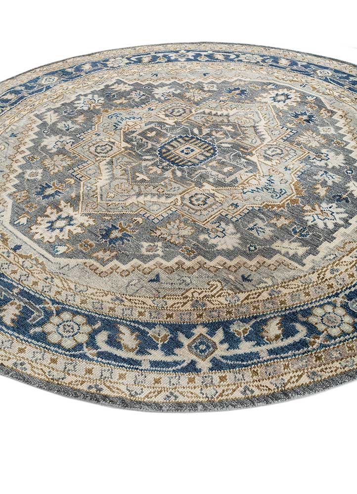 savana blue wool hand knotted Rug - FoldShot savana blue wool hand knotted Rug - FoldShot