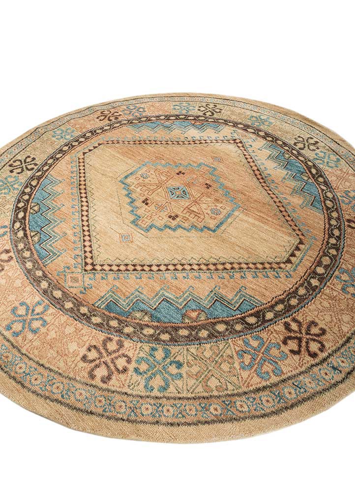 savana beige and brown wool hand knotted Rug - FoldShot savana beige and brown wool hand knotted Rug - FoldShot